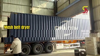 Mesh belt dryer is being shipped.